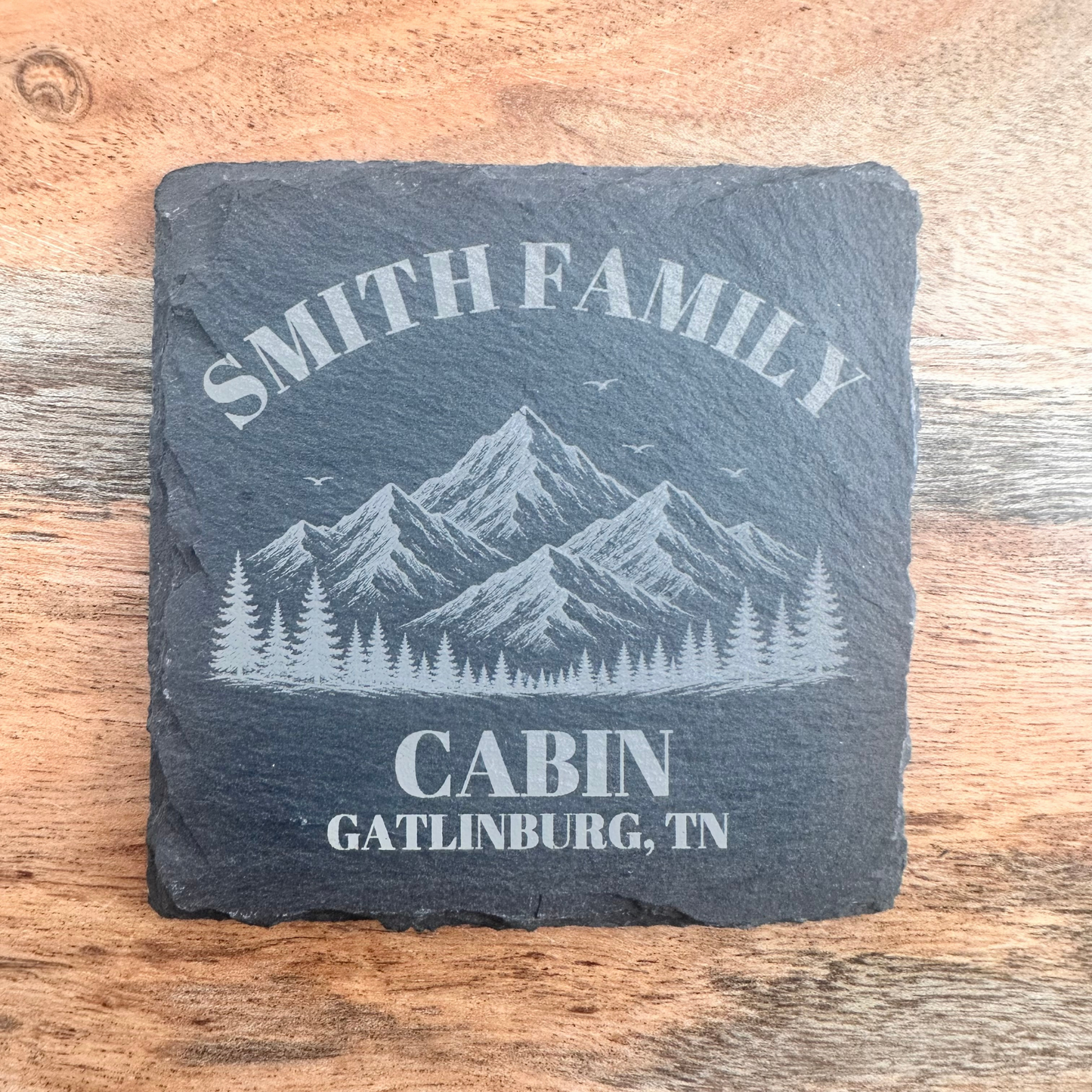 Personalized Lake house coasters decor for lake owner gift for housewarming family name coasters engraved lakehouse gift custom family name
