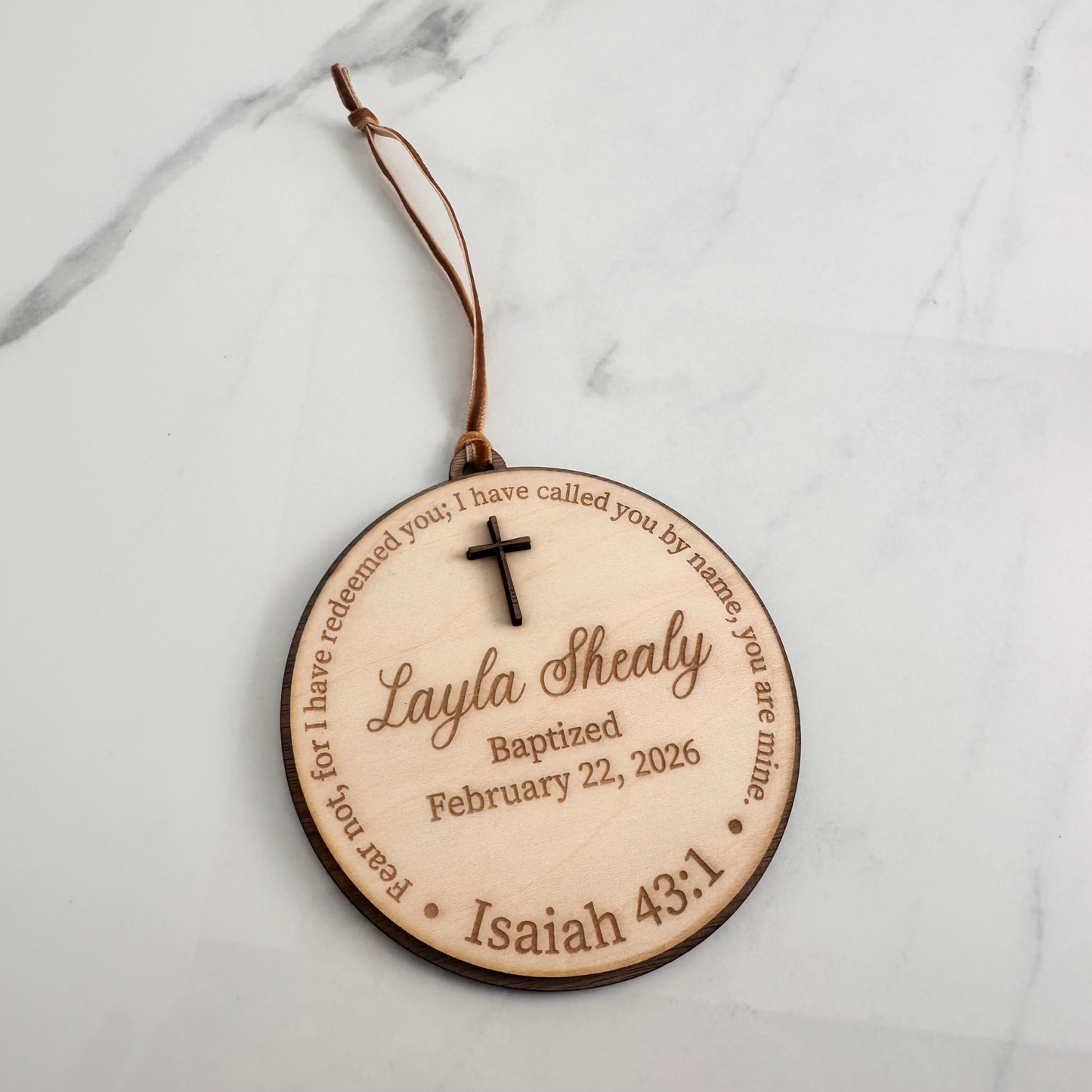 personalized baptism ornament for baby baptism keepsake for christening gift for baptism custom wooden name ornament infant baptism gift
