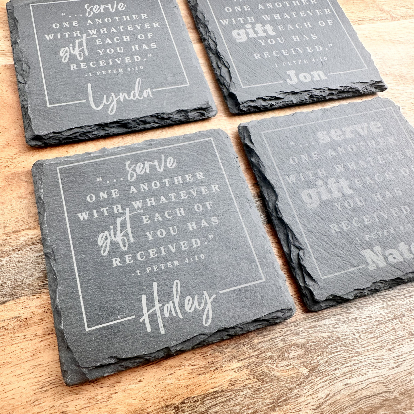 Personalized volunteer appreciation gift for church ministry leader thank you gift for Sunday School teacher engraved name coaster christian