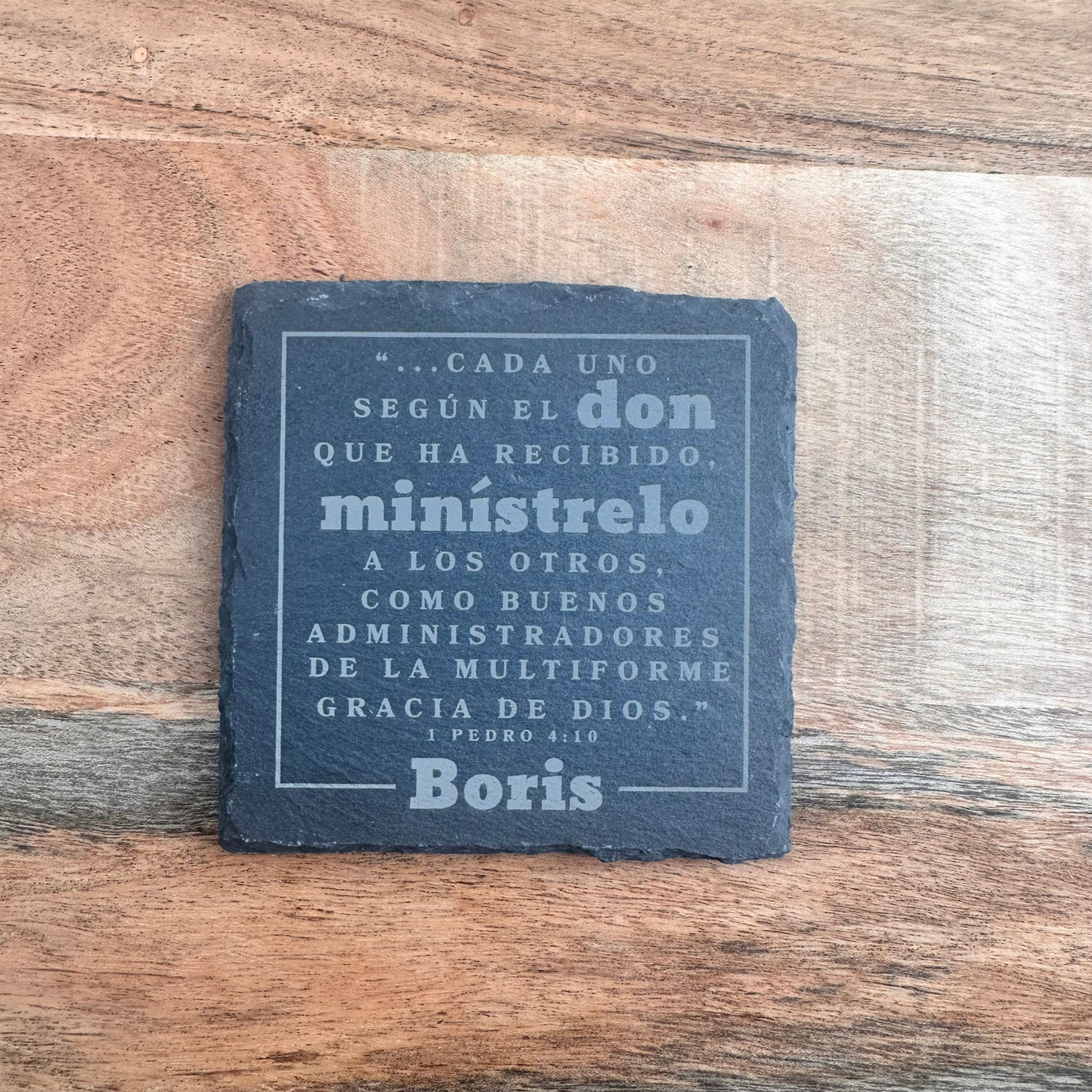 Spanish Ministry appreciation gift volunteer thank you gift for spanish-speaking church keepsake gift personalized scripture slate coaster