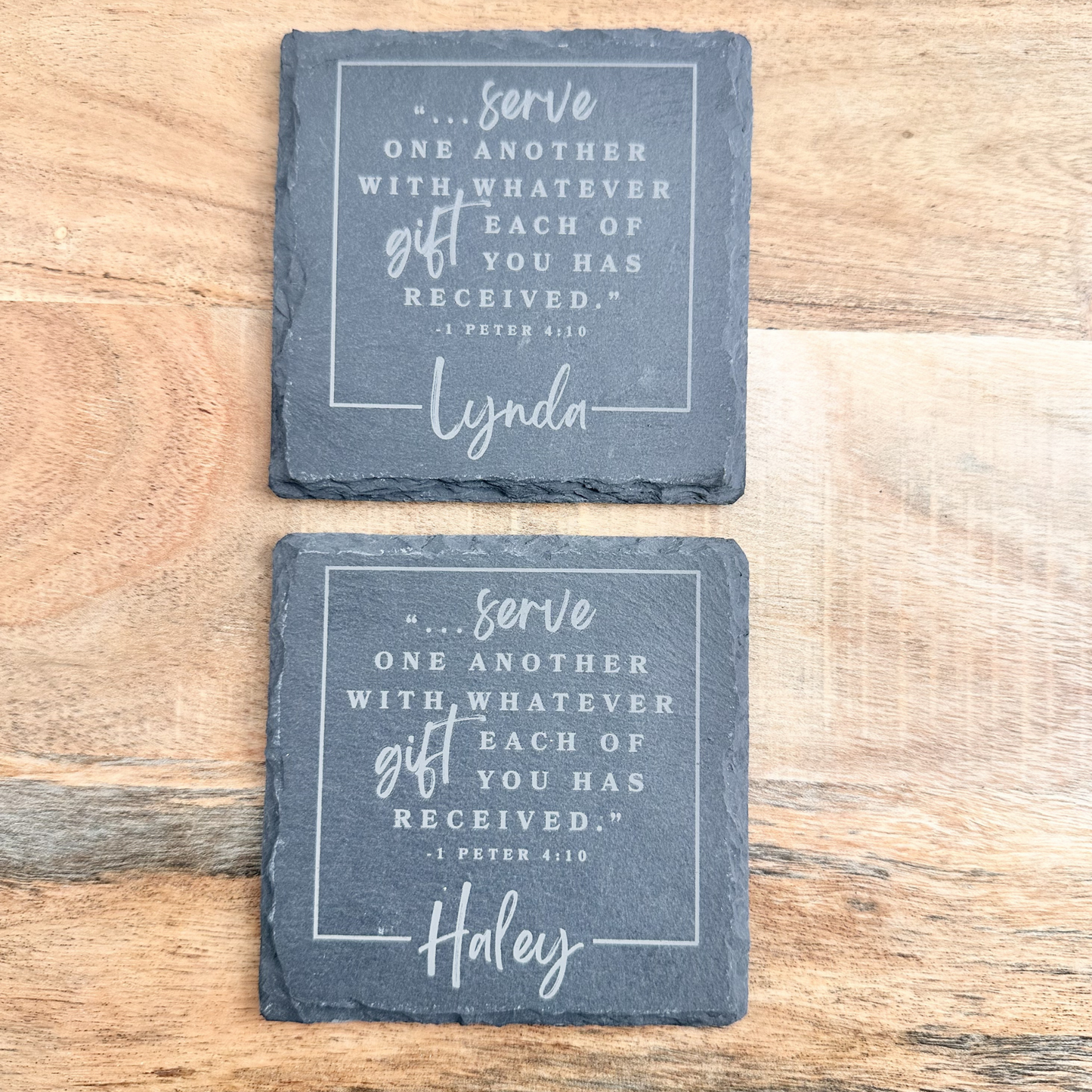 Personalized volunteer appreciation gift for church ministry leader thank you gift for Sunday School teacher engraved name coaster christian