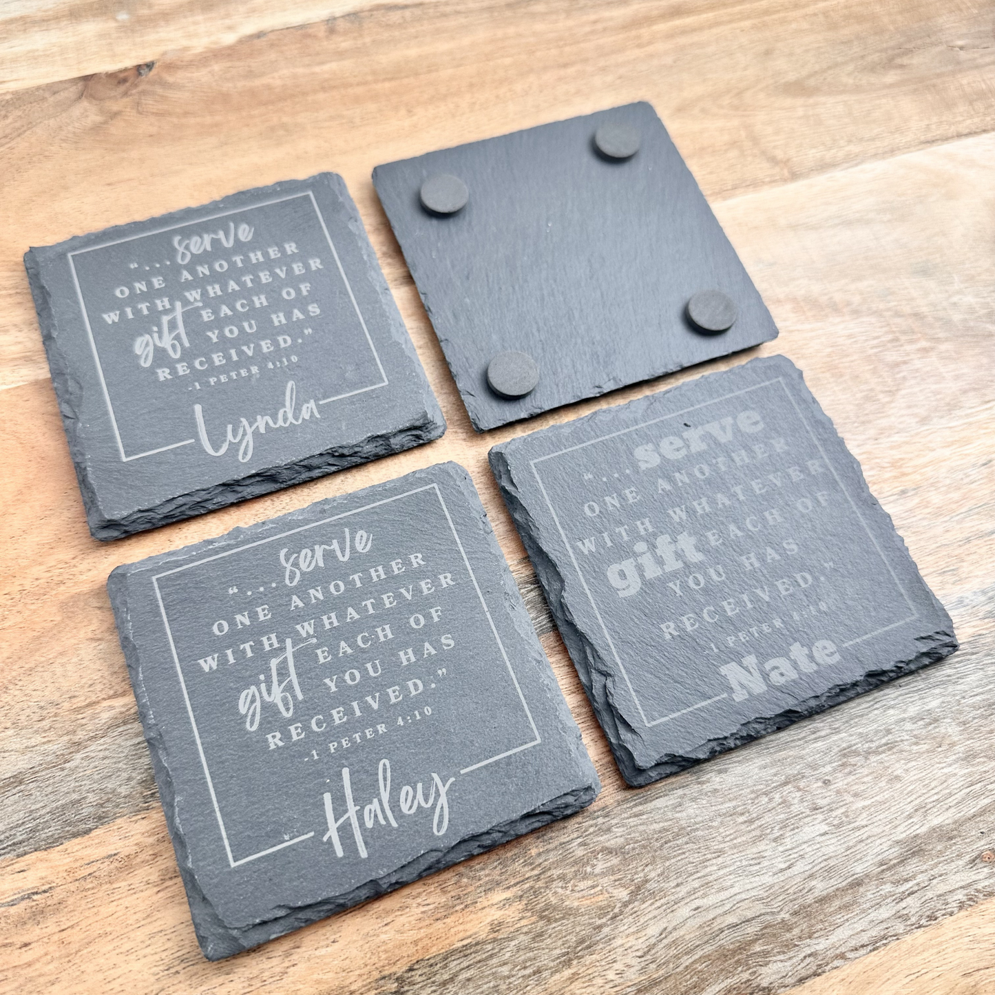 Personalized volunteer appreciation gift for church ministry leader thank you gift for Sunday School teacher engraved name coaster christian