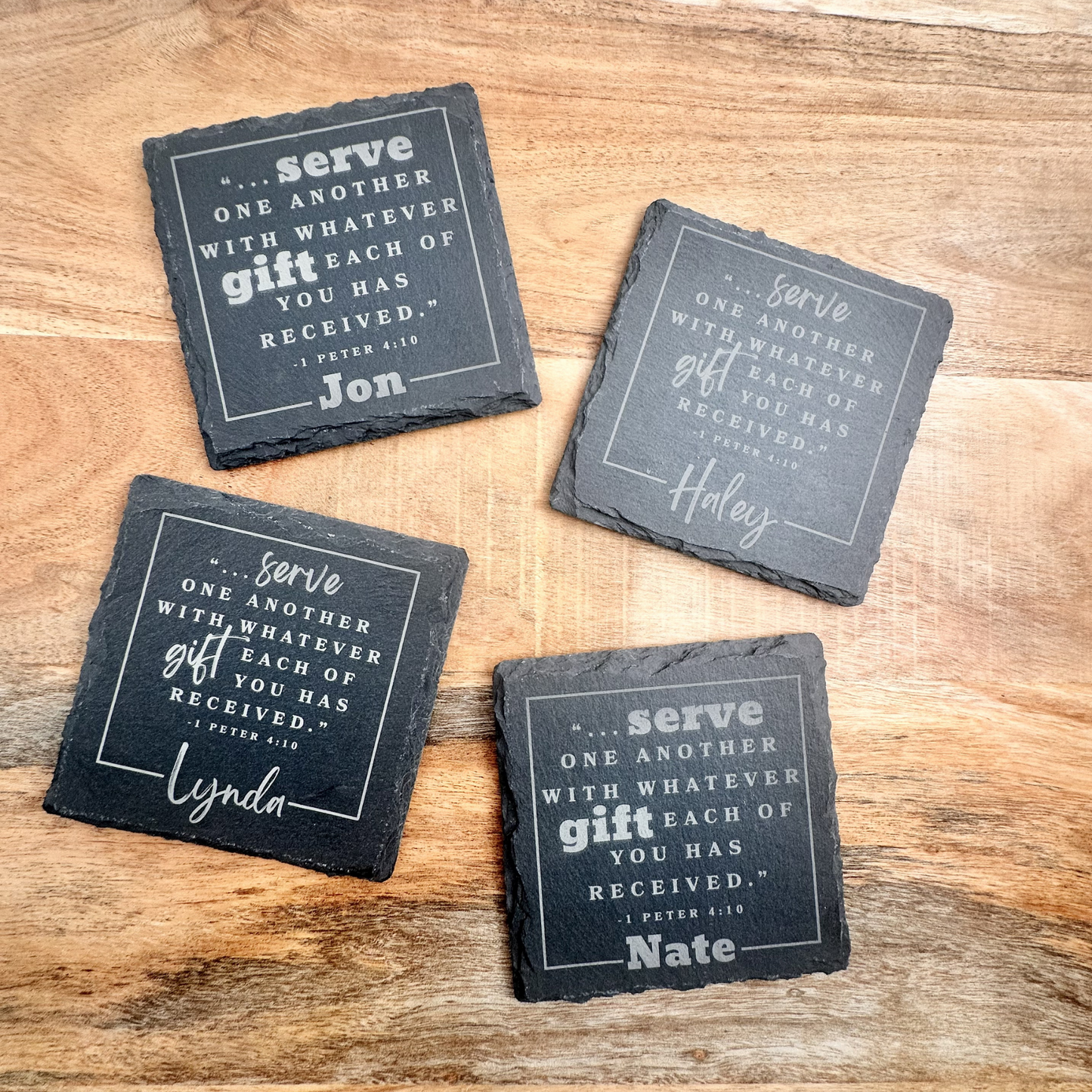 Personalized volunteer appreciation gift for church ministry leader thank you gift for Sunday School teacher engraved name coaster christian