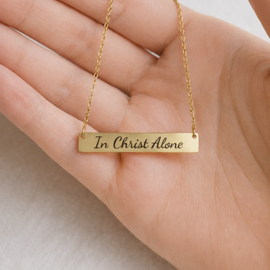 Gold Christian Jewelry for women Silver bar necklace pastors wife gift for church secretary