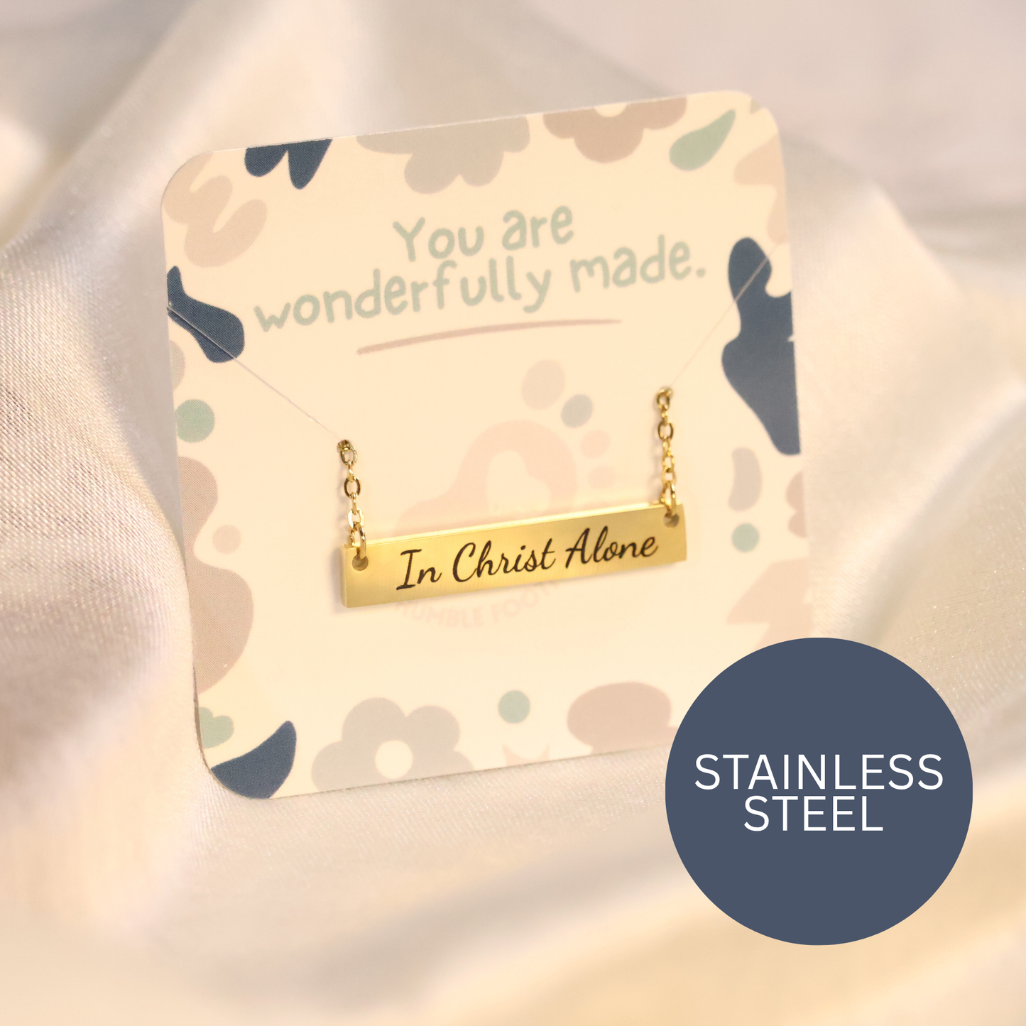 Gold Christian Jewelry for women Silver bar necklace pastors wife gift for church secretary