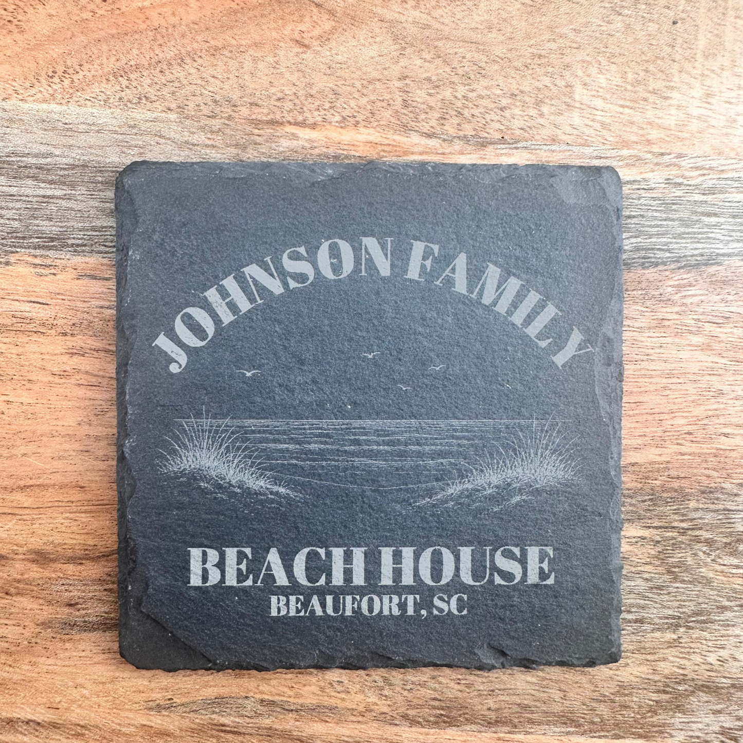 Personalized Lake house coasters decor for lake owner gift for housewarming family name coasters engraved lakehouse gift custom family name